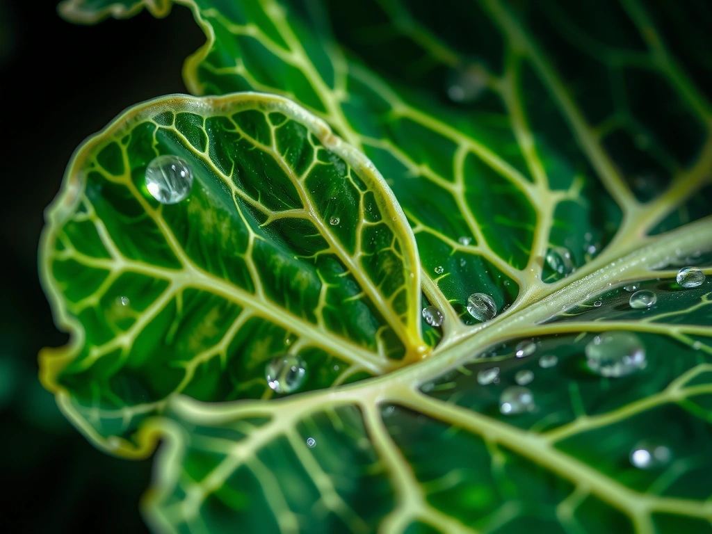 Kale leaf texture